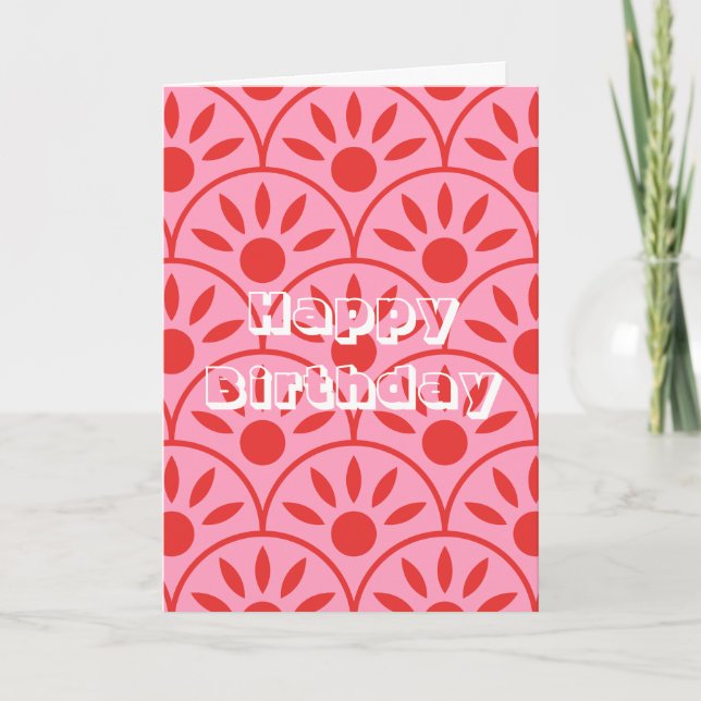 Carte Design rétro, Joyeux Anniversaire  (Devant)