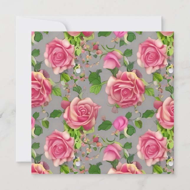 Carte Design Rose de jardin de campagne français élégant (Devant)