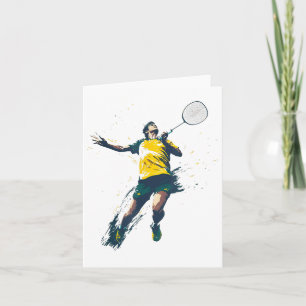Carte Design sportif du joueur de badminton dynamique