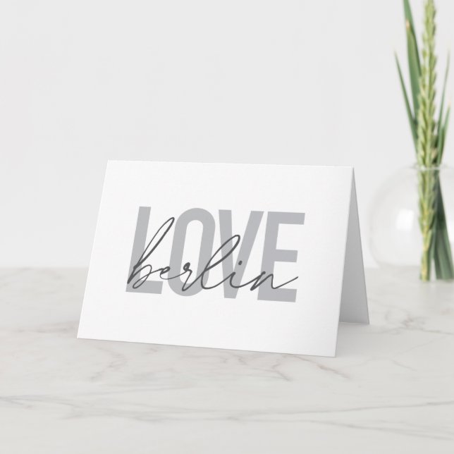 Carte Design urbain, moderne, simple, cool Love Berlin (Devant)