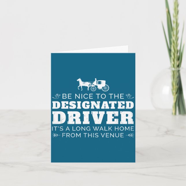 Carte Designated Driver Horse Carriage Funny Men Women Q (Devant)