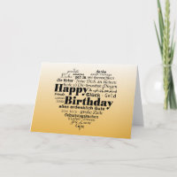 Désir d'anniversaire en plusieurs langues