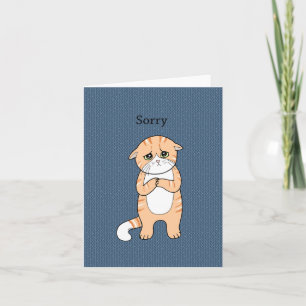Carte Désolé Cat Mat Sad Orange Tabby Cat Excusations