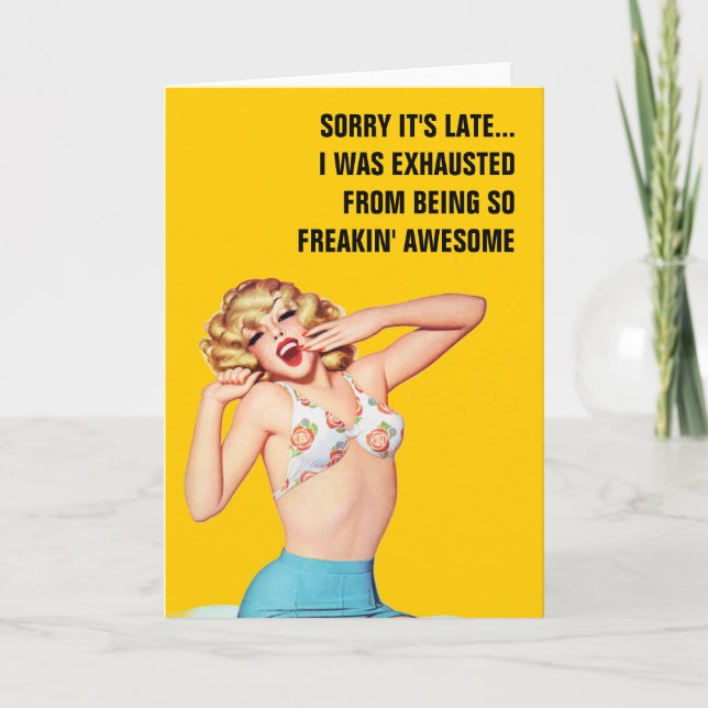 Carte Désolé, c'est tard...J'ai été épuisé (Devant)