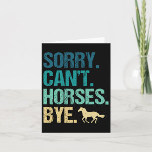 Carte Désolé Chevaux Cant Au Cheval Vintage Équitation W