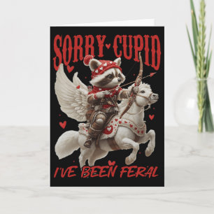 Carte Désolé Cupid J'ai été drôle Raton laveur sauvage v
