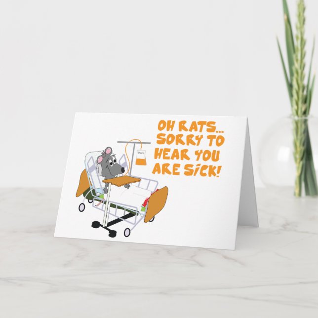 Carte Désolé D'Avoir Entendu Que Vous Êtes Malade (Devant)
