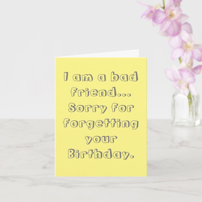 Carte Désolé d'avoir oublié votre anniversaire (Orchidée)