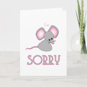 Carte Désolé De Me Pardonner Mignonne Petite Souris