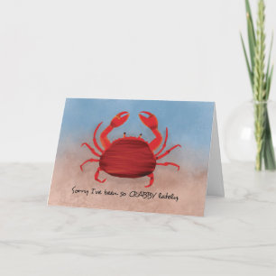 Carte Désolé Donc Crabby Excuses humoristiques