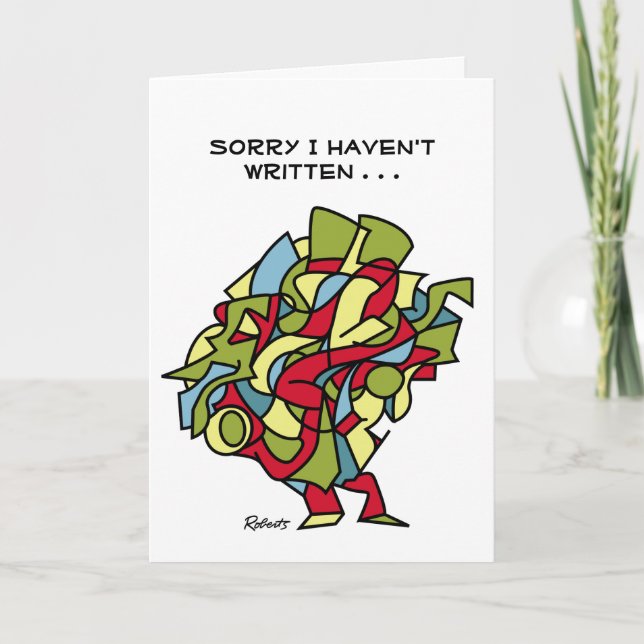 Carte Désolé, je n'ai pas écrit (Devant)