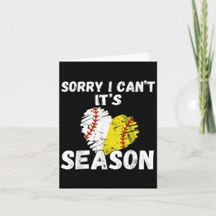 Carte Désolé je ne peux pas c'est la saison de baseball