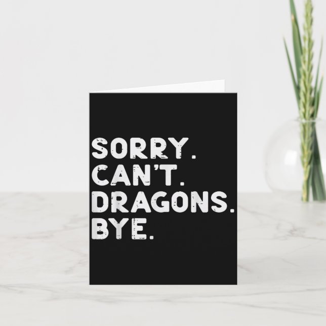 Carte Désolé, les dragons ne peuvent pas dire au revoir  (Devant)