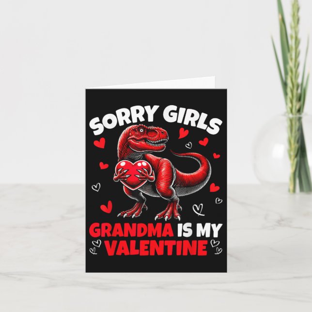 Carte Désolé les filles grand-mère est ma Saint-Valentin (Devant)