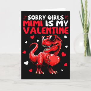 Carte Désolé les filles Mimi est mon dinosaure monstre d