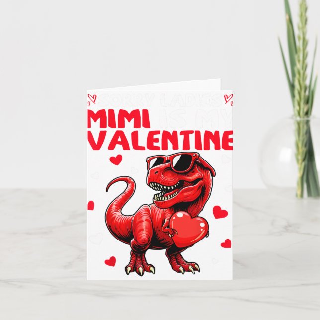 Carte Désolé Mesdames Mimi Est Mon Dinosaure De La Saint (Devant)