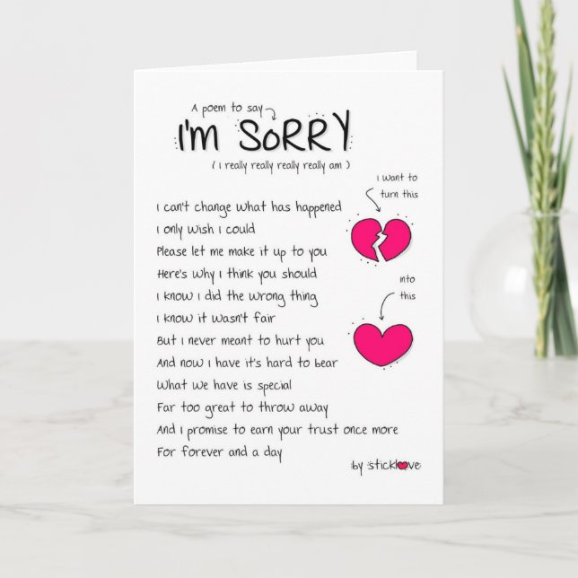 Carte Désolé / Pardonne-moi (Devant)