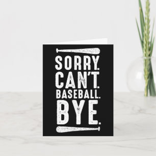 Carte Désolé, pas de baseball, au revoir