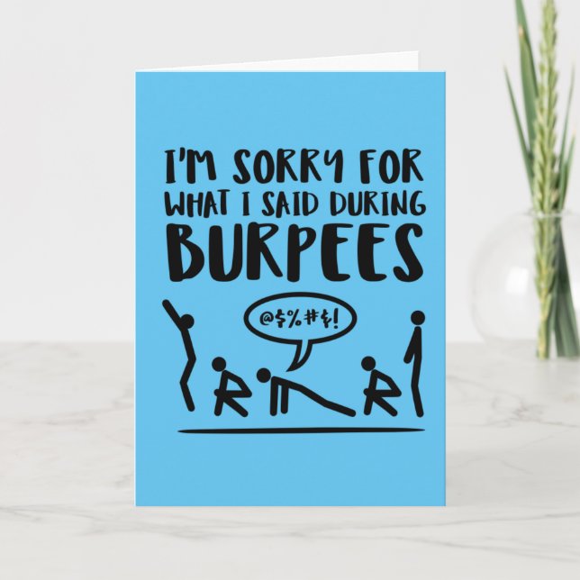 Carte Désolé pour ce que j'ai dit pendant le Burpees (Devant)