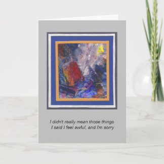 Carte Désolé pour ce que j'ai dit vierge à l'intérieur