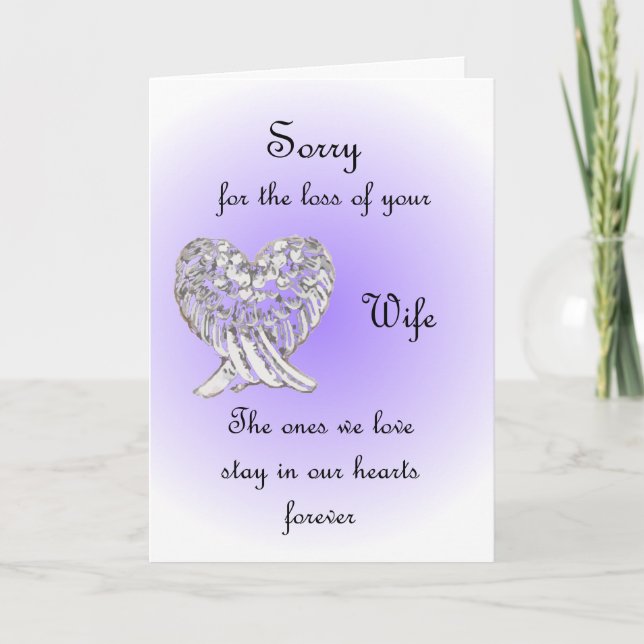 Carte Désolé Pour La Perte De Votre Femme (Devant)