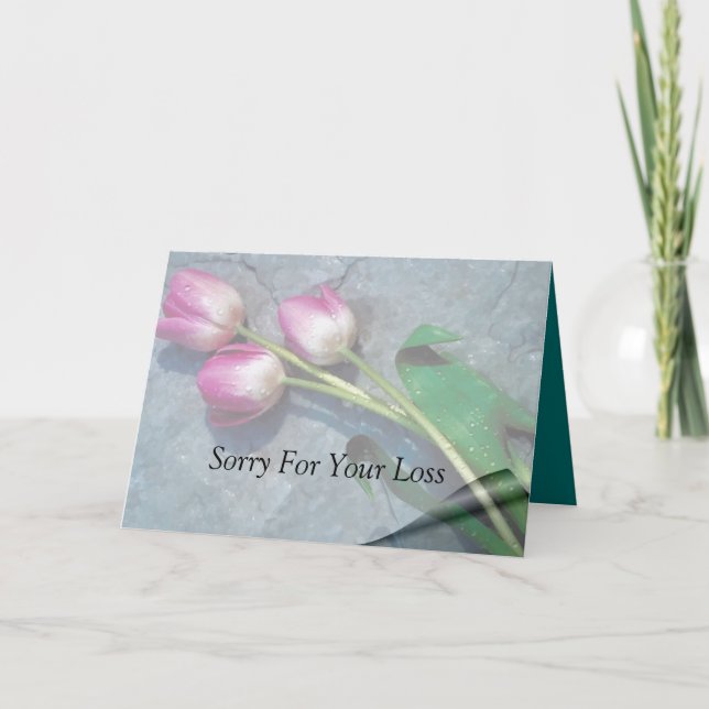 Carte Désolé Pour Vos Tulipes Roses Perdues (Devant)