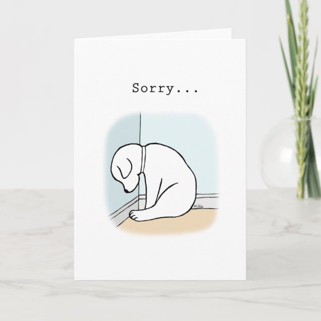 Carte Désolé Sincere Excuses Je suis désolé Sad Puppy (Devant)