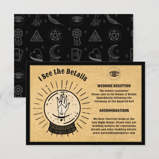 Carte d'Esprit Mystique gothique Crystal Ball Déta (Devant / Derrière)