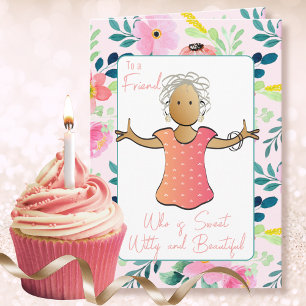 Carte Dessin animé d'anniversaire des 80 ans humoristiqu