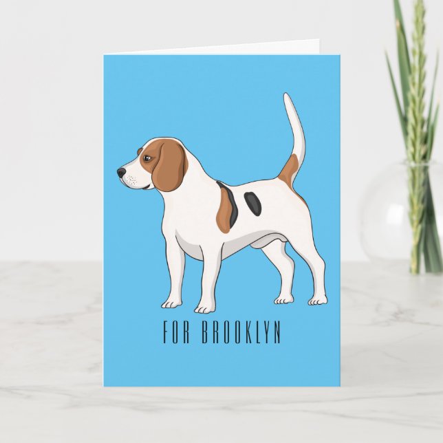 Carte dessin animé de chien beagle (Devant)