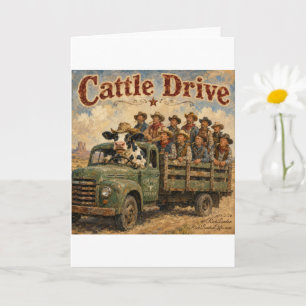 Carte Dessin animé de conduite de bétail – Vache conduis