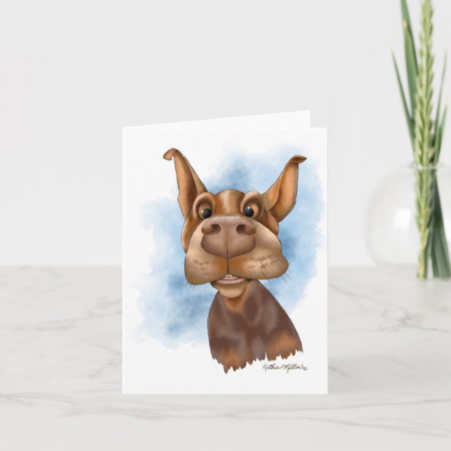 Carte Dessin animé de Doberman Boop le nez (Devant)