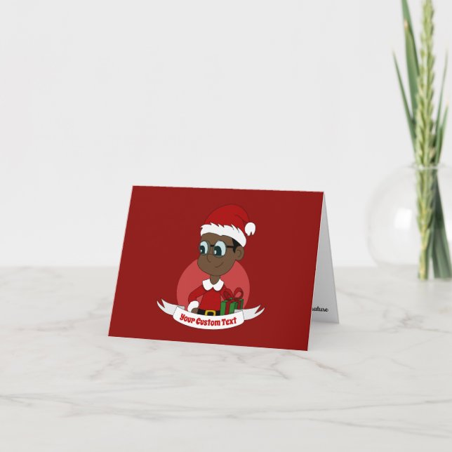 Carte Dessin animé de garçon de Noël mignon (Devant)