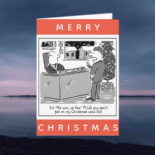 Carte Dessin animé de Noël d'avocat et de client