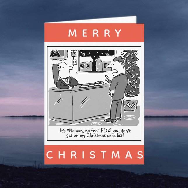 Carte Dessin animé de Noël d'avocat et de client (Créateur téléchargé)