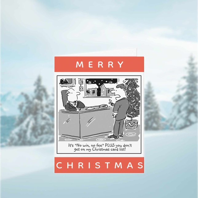 Carte Dessin animé de Noël d'avocat et de client (Créateur téléchargé)