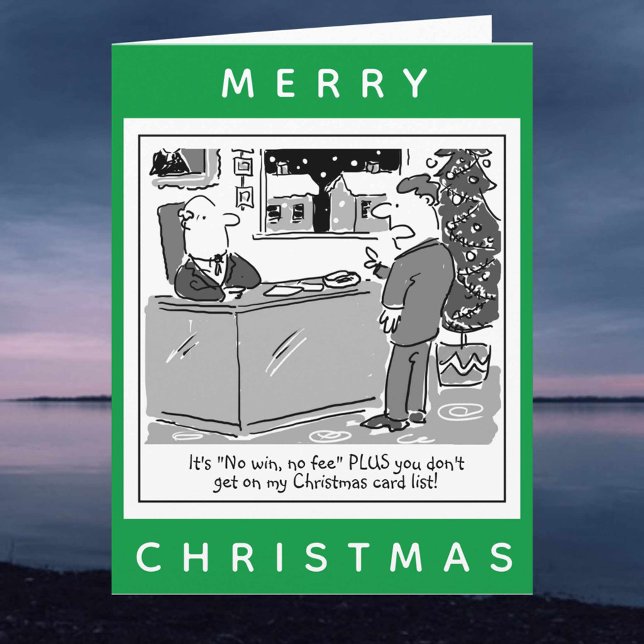 Carte Dessin animé de Noël d'avocat et de client (Créateur téléchargé)