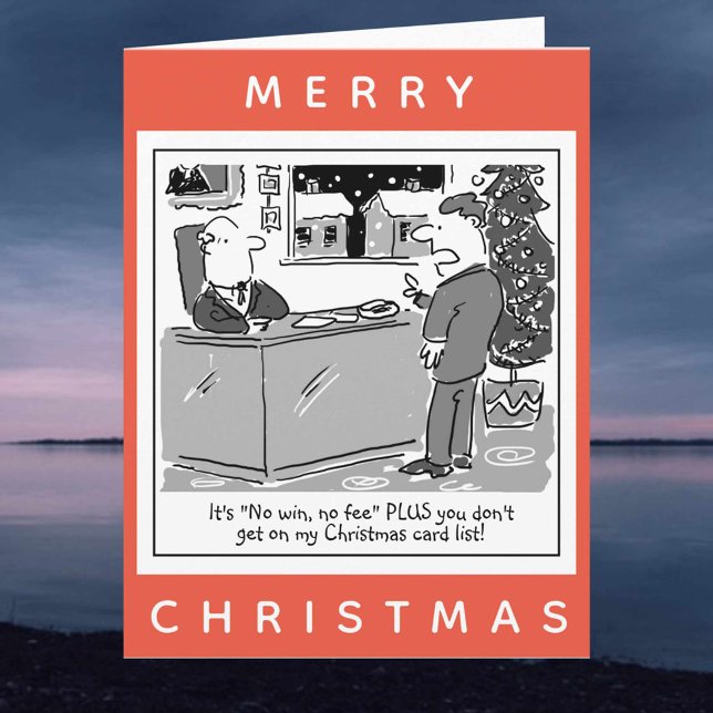 Carte Dessin animé de Noël d'avocat et de client (Créateur téléchargé)