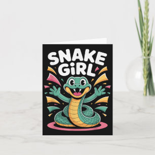Carte Dessin animé de serpent heureux fille femme mignon