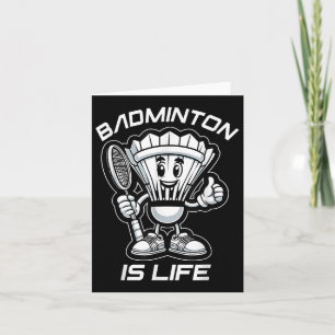 Carte Dessin animé de volant et de raquette de badminton