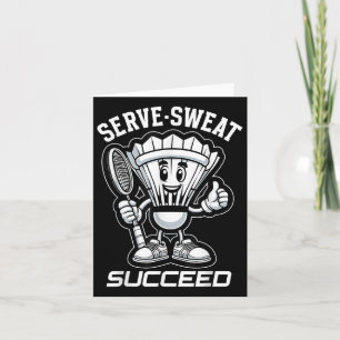 Carte Dessin animé de volant et de raquette de badminton