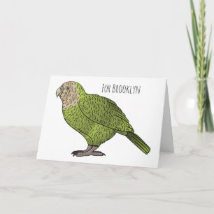 Carte dessin animé d'oiseaux de Kakapo