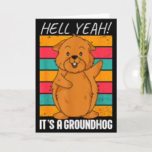 Carte Dessin animé drôle de Groundhog Day Anime Nouveaut