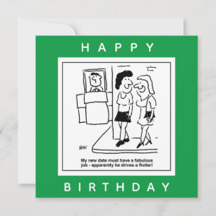 Carte Dessin animé d'un rouleau compresseur conduit par