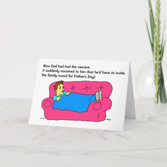 Carte Dessin animé vaccin drôle Bonne fête papa (Devant)