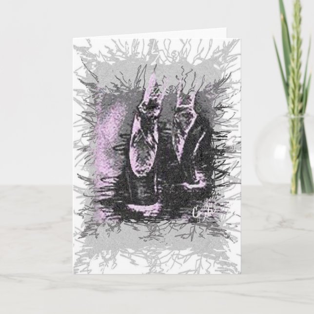 Carte Dessin au charbon de bois de chaussures à points (Devant)