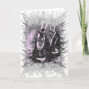 Carte Dessin au charbon de bois de chaussures à points