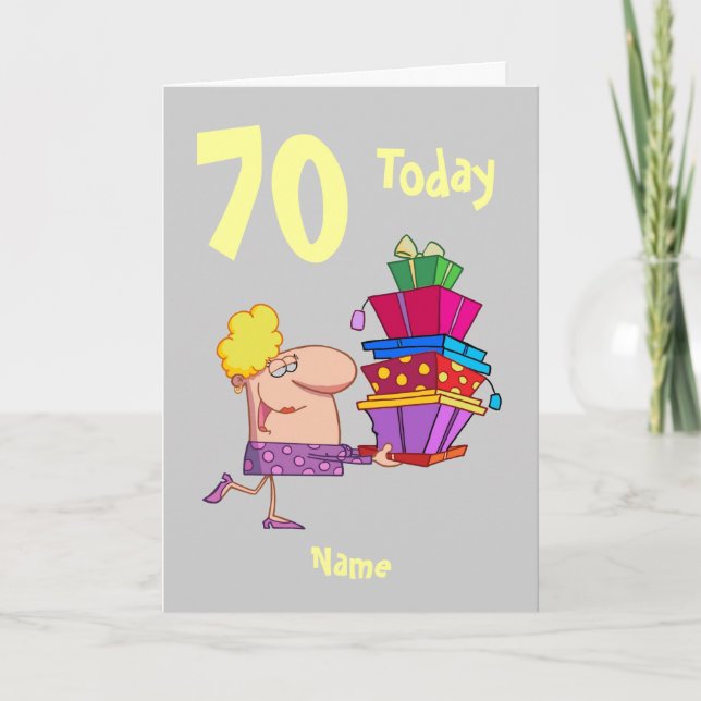 Carte Dessin d'anniversaire personnalisé le 70e jour de  (Devant)