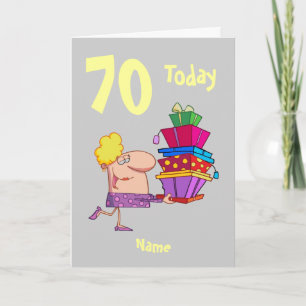 Carte Dessin d'anniversaire personnalisé le 70e jour de 