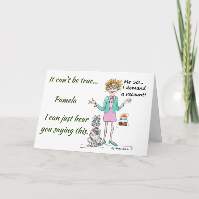 Carte Dessin d'aquarelle Femme avec attitude (Devant)